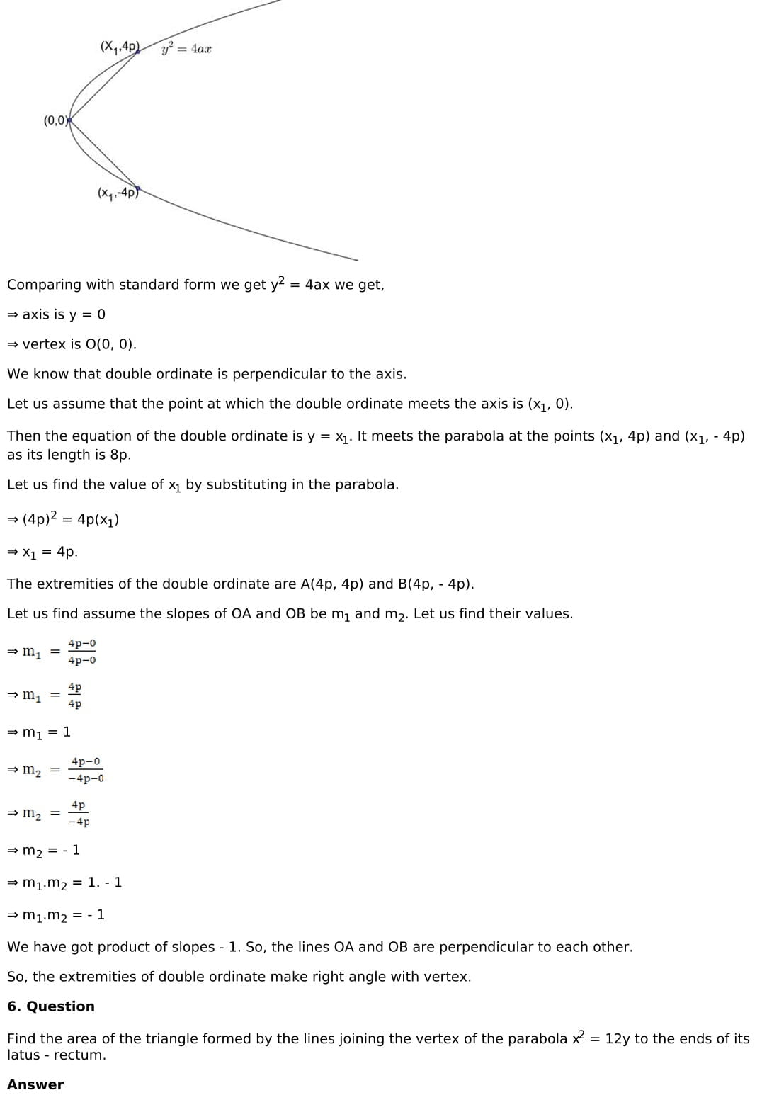 RD Sharma Solutions for Class 11 Maths Chapter 25 Parabola 21 RD Sharma Chapter 25 Exercise 25.1 - 021