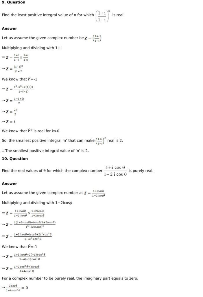 RD Sharma Solutions for Class 11 Maths Chapter 13 Complex Numbers 23 RD Sharma Chapter 13 Exercise 13.2 - 19