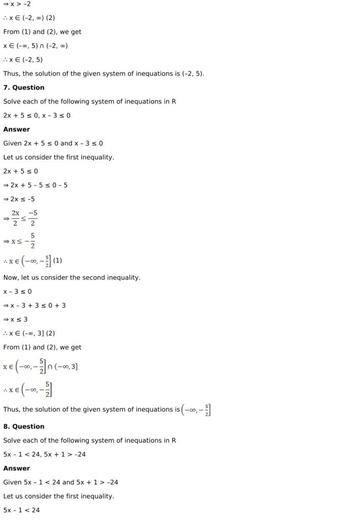 RD Sharma Solutions for Class 11 Maths Chapter 15 Linear Inequations 24 RD Sharma Chapter 15 Exercise 15.2 - 05