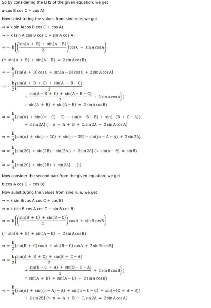 RD Sharma Solutions for Class 11 Maths Chapter 10 Sine And Cosine Formulae And Their Applications 24 RD Sharma Chapter 10 Exercise 10.1 - 24