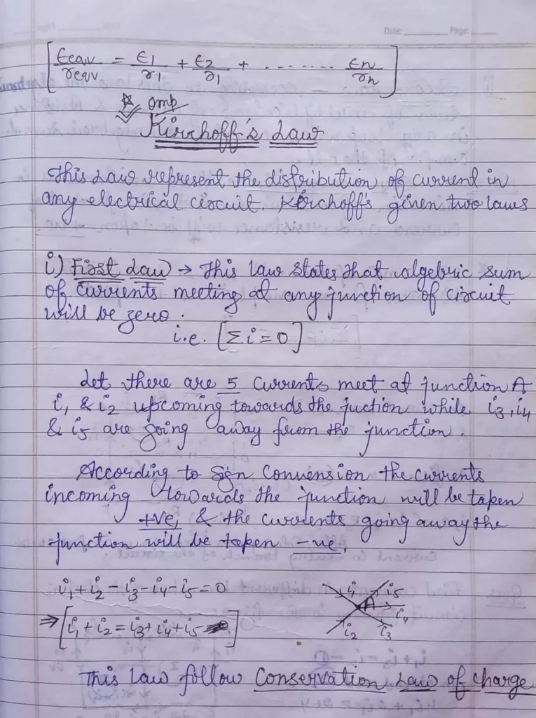 Current Electricity Class 12 Physics Chapter 3 Notes (Handwritten Notes PDF Download) 27 Class 12 Physics Chapter 3 Notes 027