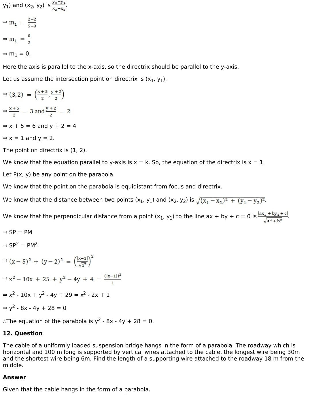RD Sharma Solutions for Class 11 Maths Chapter 25 Parabola 27 RD Sharma Chapter 25 Exercise 25.1 - 027