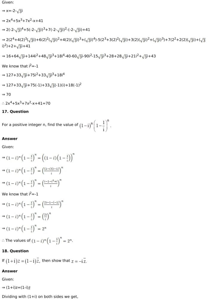 RD Sharma Solutions for Class 11 Maths Chapter 13 Complex Numbers 30 RD Sharma Chapter 13 Exercise 13.2 - 26
