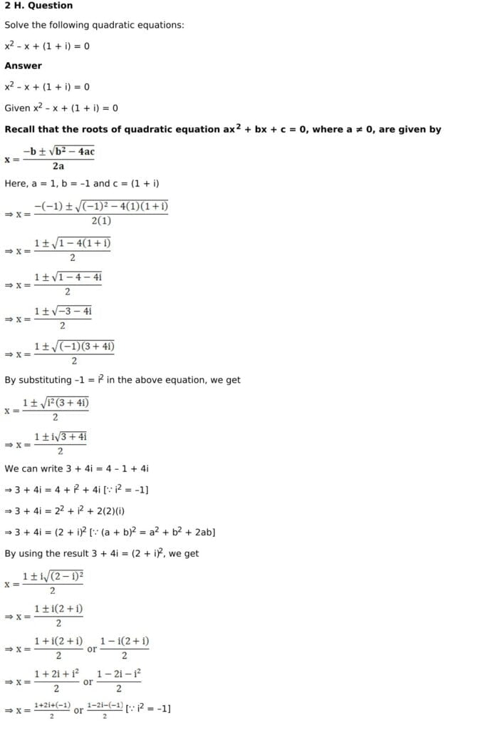 RD Sharma Solutions for Class 11 Maths Chapter 14 Quadratic Equations 30 RD Sharma Chapter 14 Exercise 14.2 - 10
