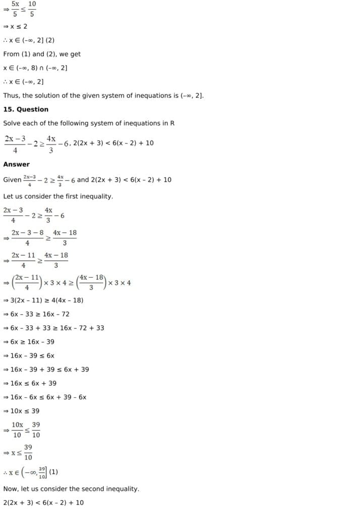 RD Sharma Solutions for Class 11 Maths Chapter 15 Linear Inequations 30 RD Sharma Chapter 15 Exercise 15.2 - 11