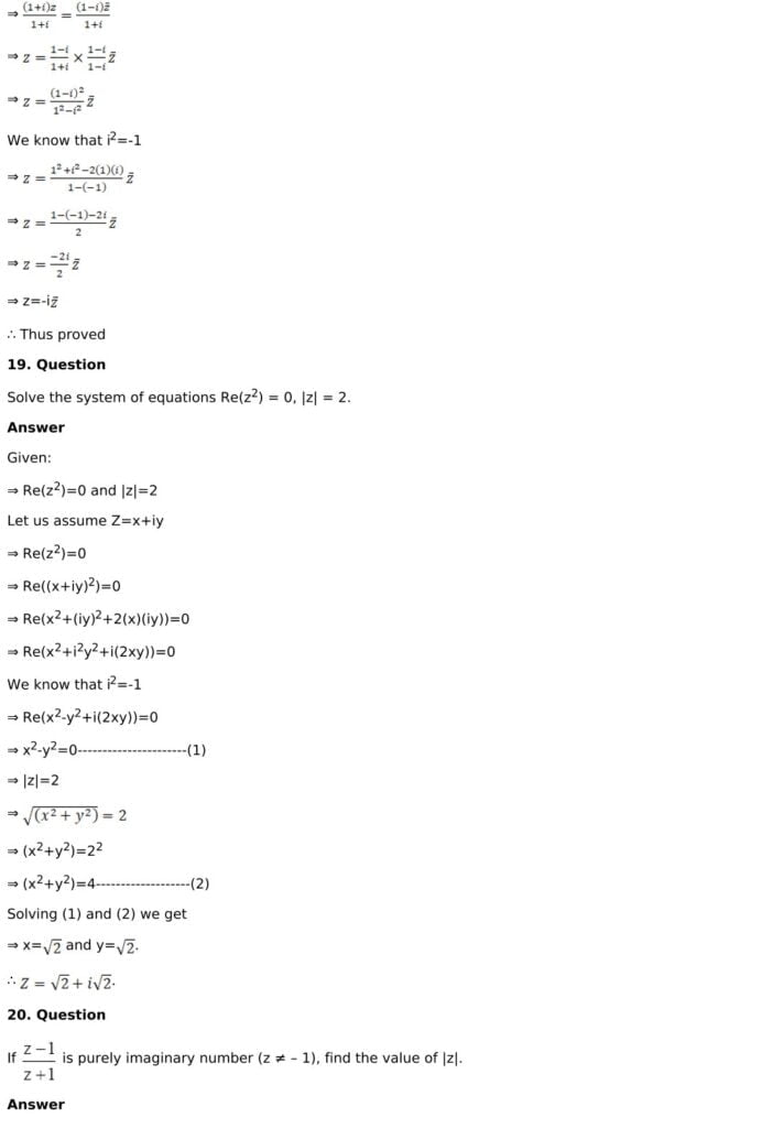 RD Sharma Solutions for Class 11 Maths Chapter 13 Complex Numbers 31 RD Sharma Chapter 13 Exercise 13.2 - 27