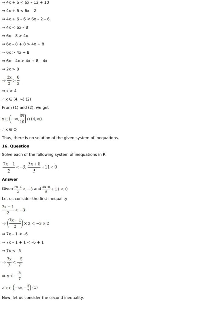 RD Sharma Solutions for Class 11 Maths Chapter 15 Linear Inequations 31 RD Sharma Chapter 15 Exercise 15.2 - 12