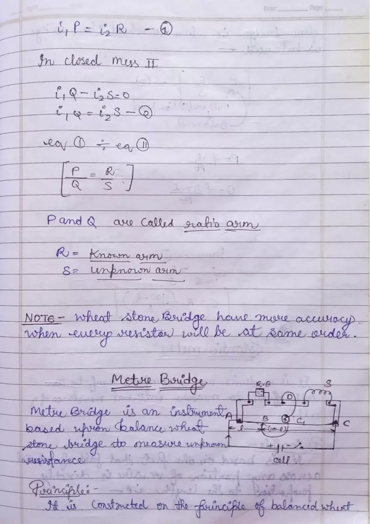 Current Electricity Class 12 Physics Chapter 3 Notes (Handwritten Notes PDF Download) 30 Class 12 Physics Chapter 3 Notes 030
