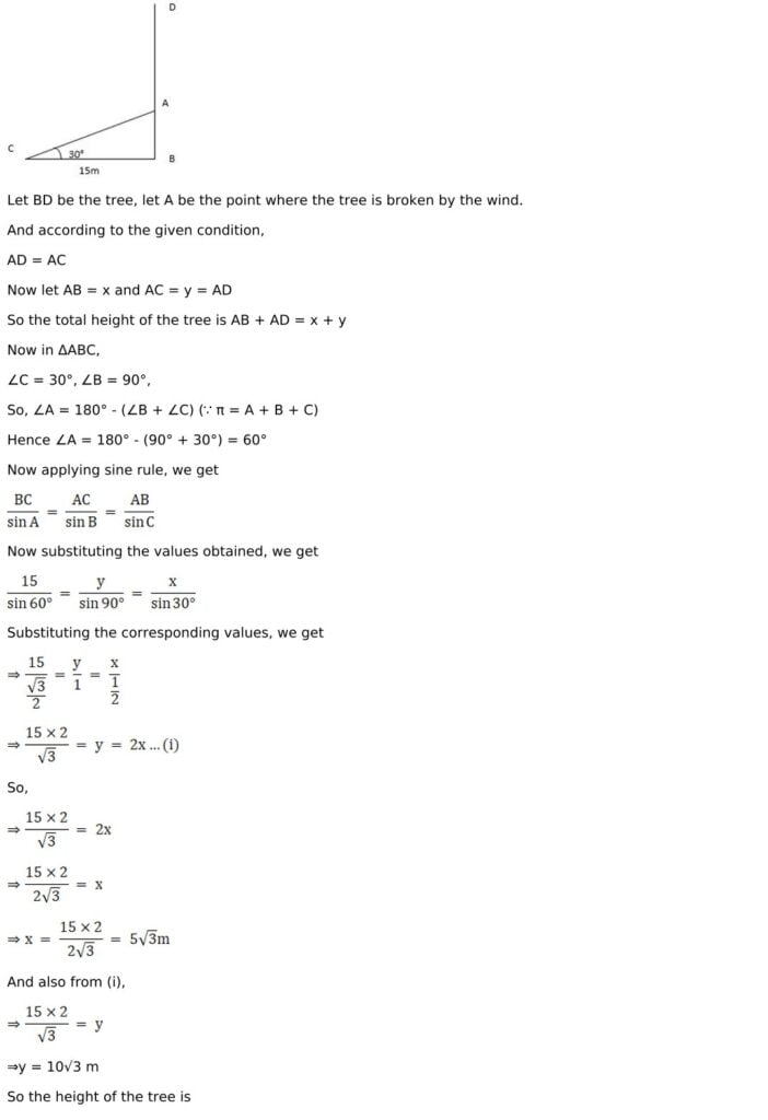 RD Sharma Solutions for Class 11 Maths Chapter 10 Sine And Cosine Formulae And Their Applications 30 RD Sharma Chapter 10 Exercise 10.1 - 30