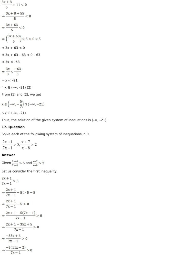 RD Sharma Solutions for Class 11 Maths Chapter 15 Linear Inequations 32 RD Sharma Chapter 15 Exercise 15.2 - 13