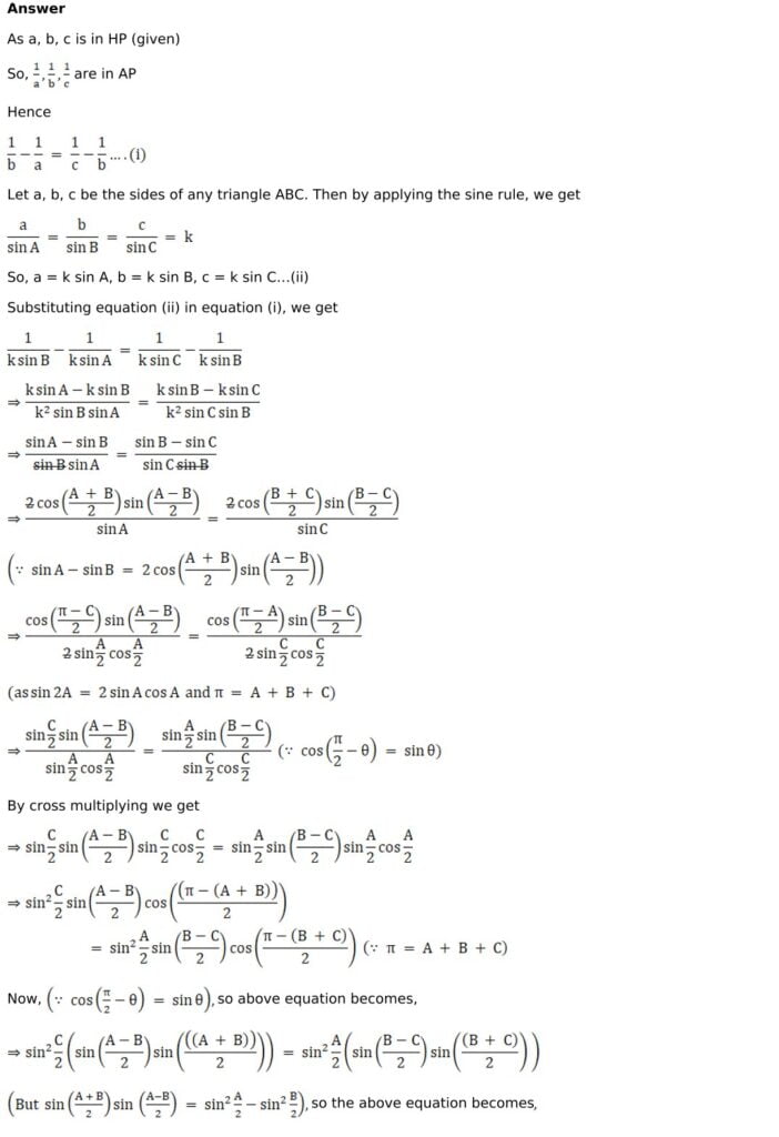 RD Sharma Solutions for Class 11 Maths Chapter 10 Sine And Cosine Formulae And Their Applications 35 RD Sharma Chapter 10 Exercise 10.1 - 35