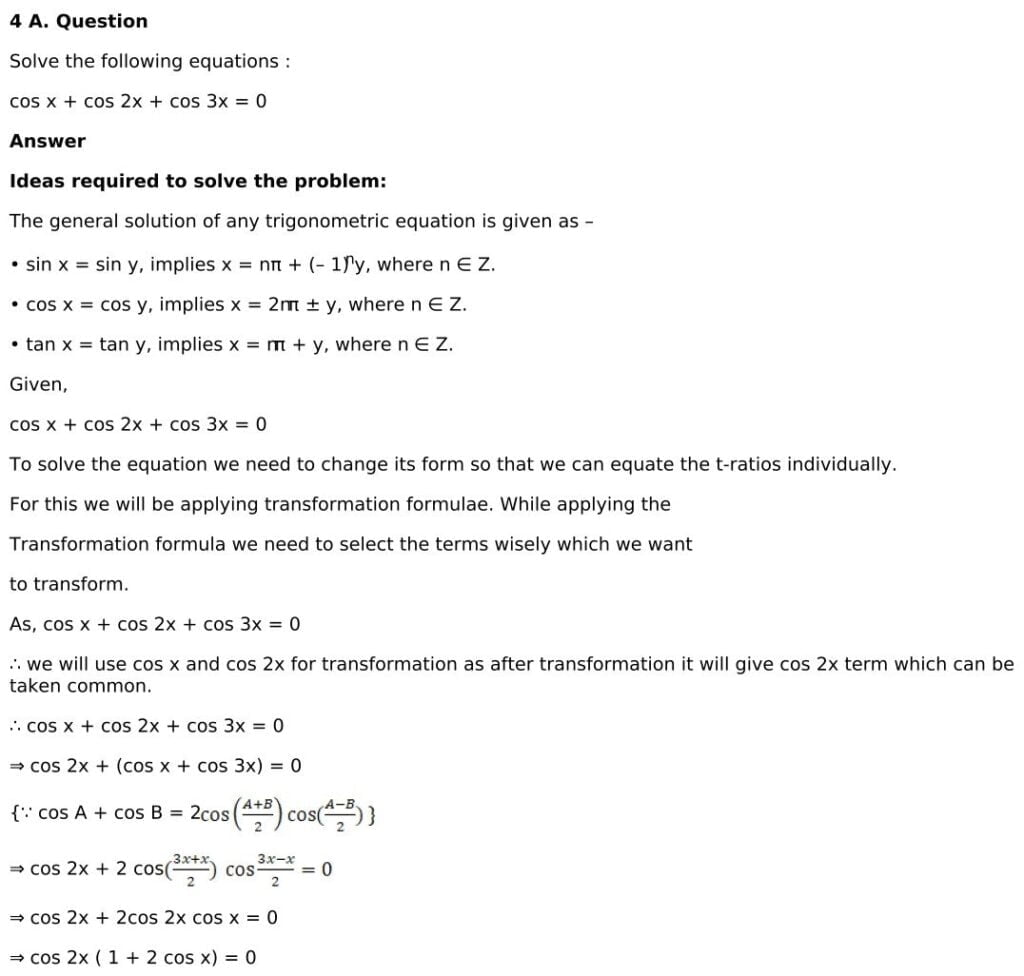 RD Sharma Solutions for Class 11 Maths Chapter 11 Trigonometric Equations 30 RD Sharma Class 11 Chapter 11 Exercise 11.1 - 30