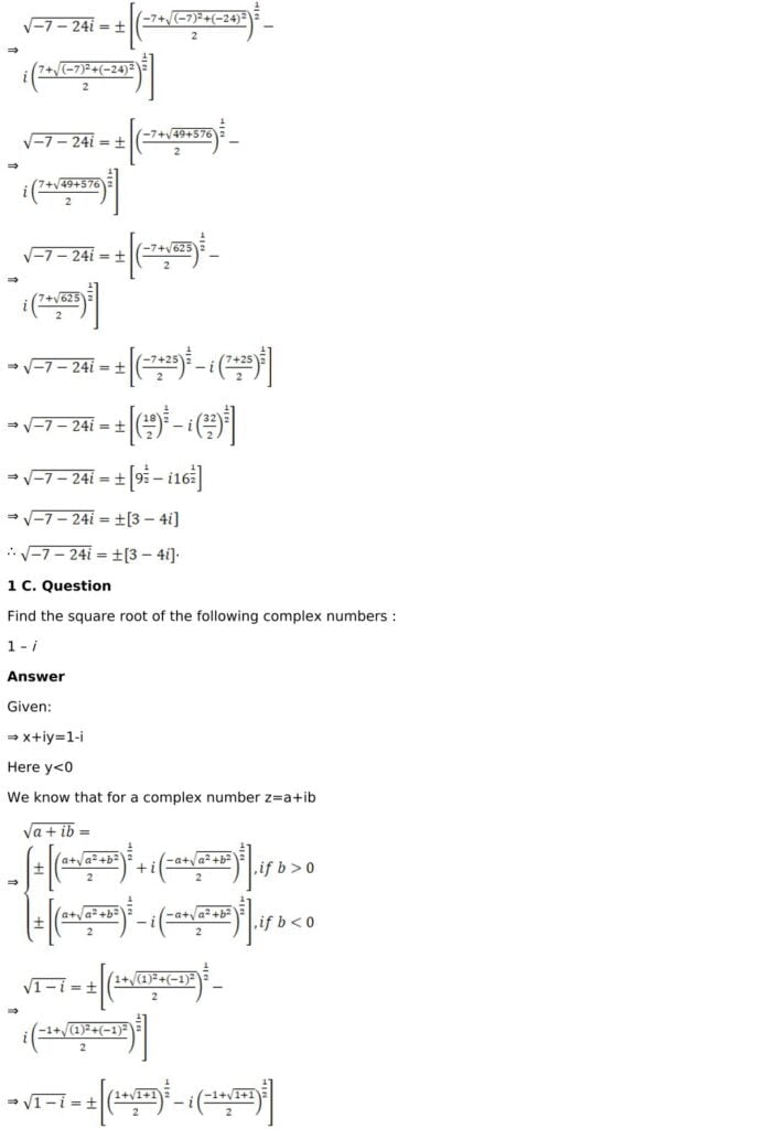 RD Sharma Solutions for Class 11 Maths Chapter 13 Complex Numbers 38 RD Sharma Chapter 13 Exercise 13.3 - 03