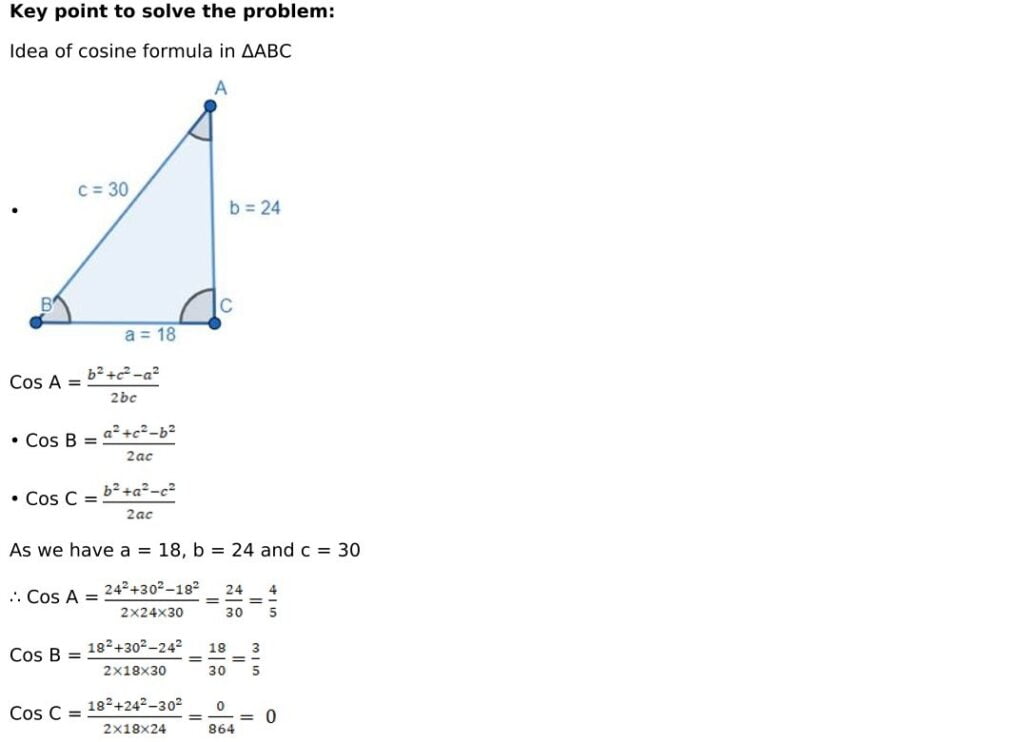 RD Sharma Solutions for Class 11 Maths Chapter 10 Sine And Cosine Formulae And Their Applications 42 RD Sharma Chapter 10 Exercise 10.2 - 06