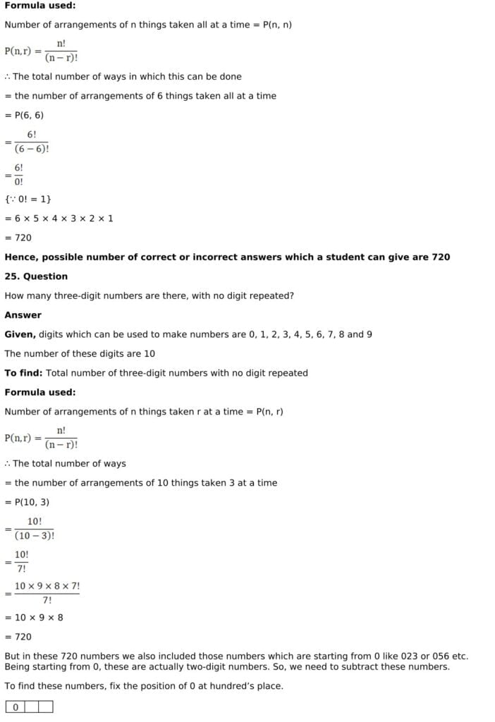 RD Sharma Solutions for Class 11 Maths Chapter 16 Permutations 45 RD Sharma Chapter 16 Exercise 16.3 - 20