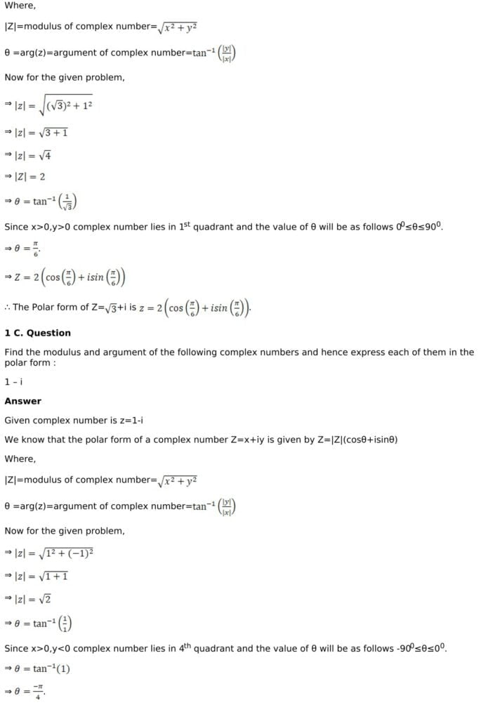 RD Sharma Solutions for Class 11 Maths Chapter 13 Complex Numbers 46 RD Sharma Chapter 13 Exercise 13.4 - 02