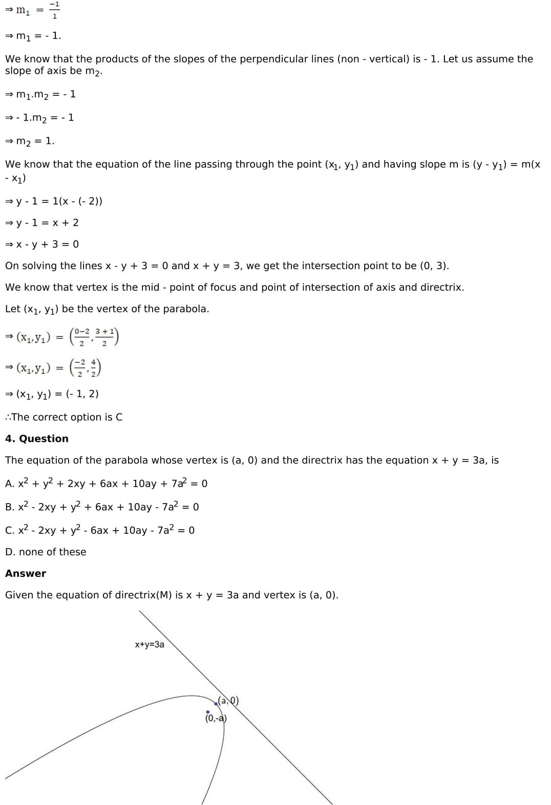 RD Sharma Solutions for Class 11 Maths Chapter 25 Parabola 48 RD Sharma Chapter 25 MCQ - 05