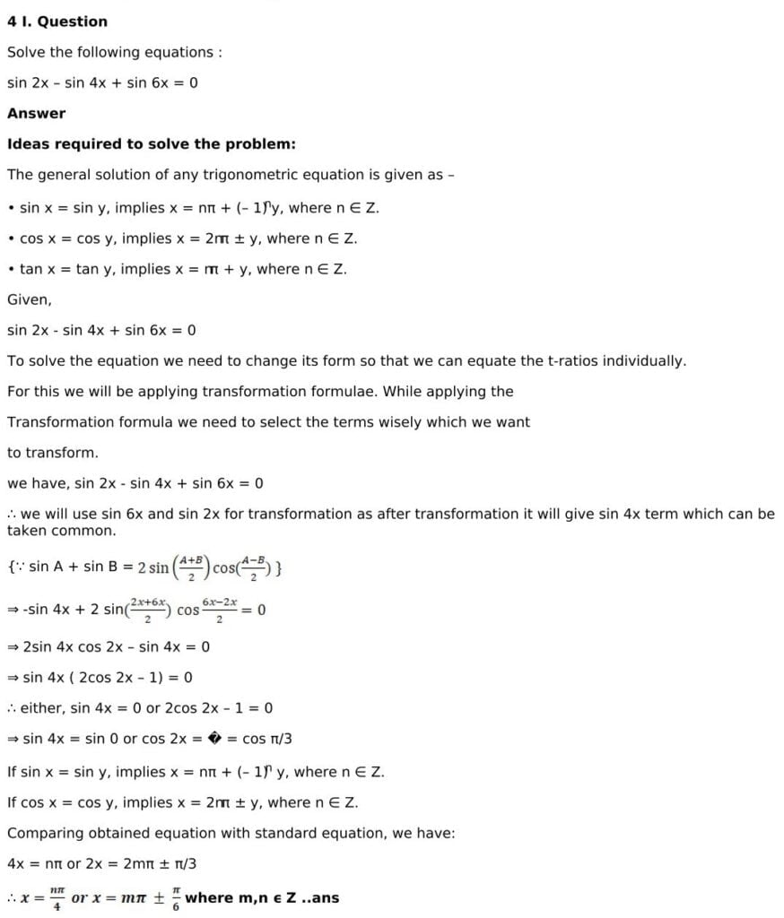 RD Sharma Solutions for Class 11 Maths Chapter 11 Trigonometric Equations 41 RD Sharma Class 11 Chapter 11 Exercise 11.1 - 41