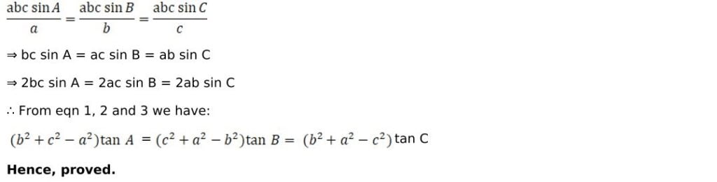 RD Sharma Solutions for Class 11 Maths Chapter 10 Sine And Cosine Formulae And Their Applications 48 RD Sharma Chapter 10 Exercise 10.2 - 12