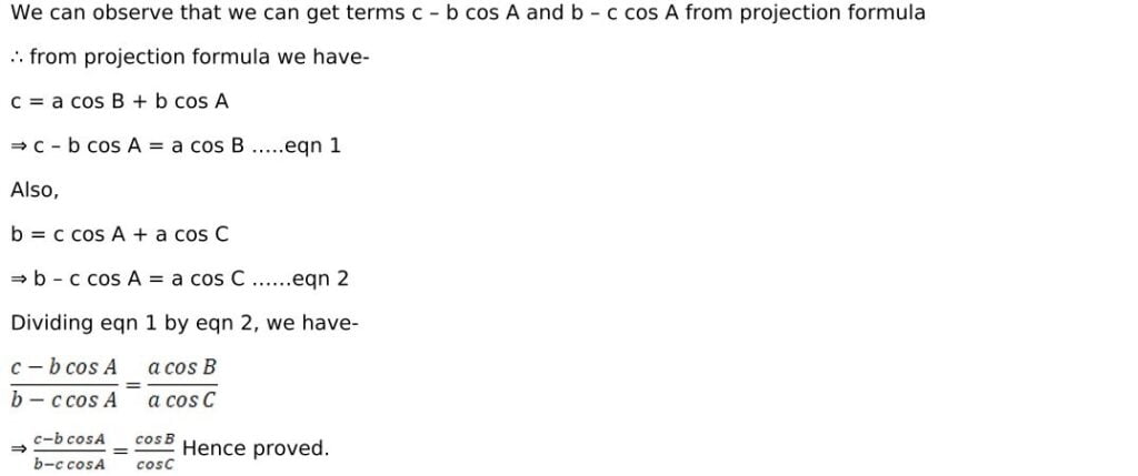 RD Sharma Solutions for Class 11 Maths Chapter 10 Sine And Cosine Formulae And Their Applications 50 RD Sharma Chapter 10 Exercise 10.2 - 14