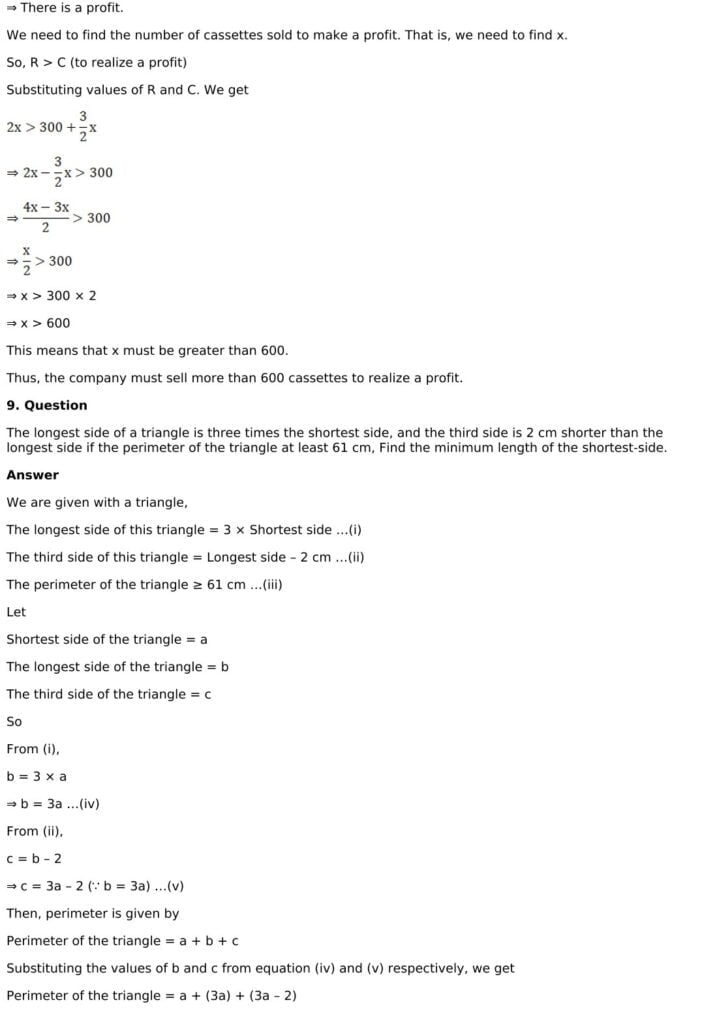 RD Sharma Solutions for Class 11 Maths Chapter 15 Linear Inequations 61 RD Sharma Chapter 15 Exercise 15.4 - 09