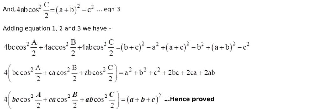 RD Sharma Solutions for Class 11 Maths Chapter 10 Sine And Cosine Formulae And Their Applications 56 RD Sharma Chapter 10 Exercise 10.2 - 20