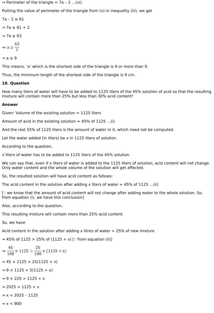 RD Sharma Solutions for Class 11 Maths Chapter 15 Linear Inequations 62 RD Sharma Chapter 15 Exercise 15.4 - 10