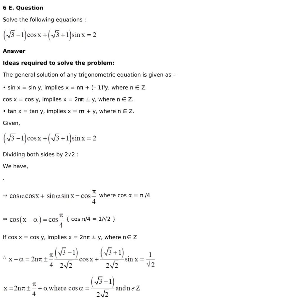 RD Sharma Solutions for Class 11 Maths Chapter 11 Trigonometric Equations 52 RD Sharma Class 11 Chapter 11 Exercise 11.1 - 52