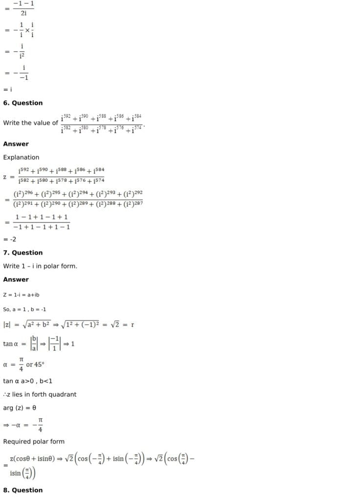 RD Sharma Solutions for Class 11 Maths Chapter 13 Complex Numbers 64 RD Sharma Chapter 13 Very Short Answer - 03