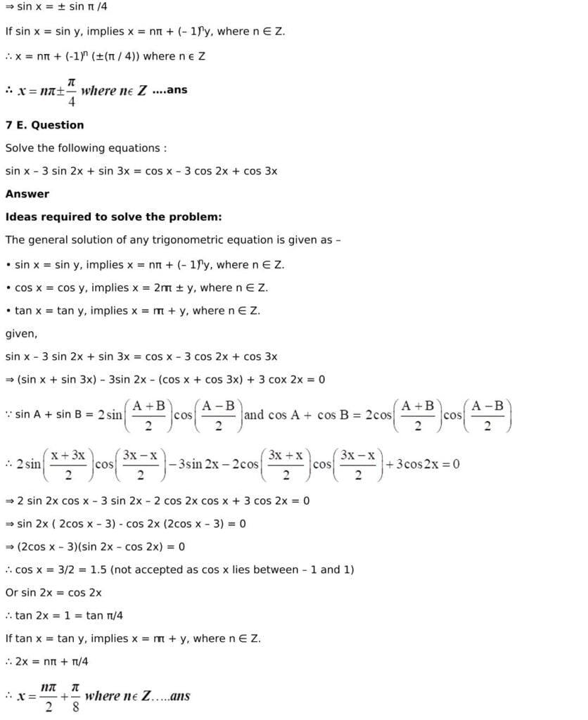 RD Sharma Solutions for Class 11 Maths Chapter 11 Trigonometric Equations 57 RD Sharma Class 11 Chapter 11 Exercise 11.1 - 57