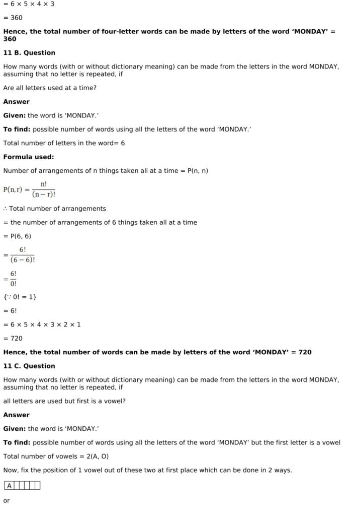 RD Sharma Solutions for Class 11 Maths Chapter 16 Permutations 73 RD Sharma Chapter 16 Exercise 16.4 - 20