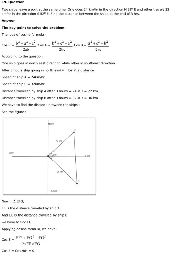 RD Sharma Solutions for Class 11 Maths Chapter 10 Sine And Cosine Formulae And Their Applications 64 RD Sharma Chapter 10 Exercise 10.2 - 28