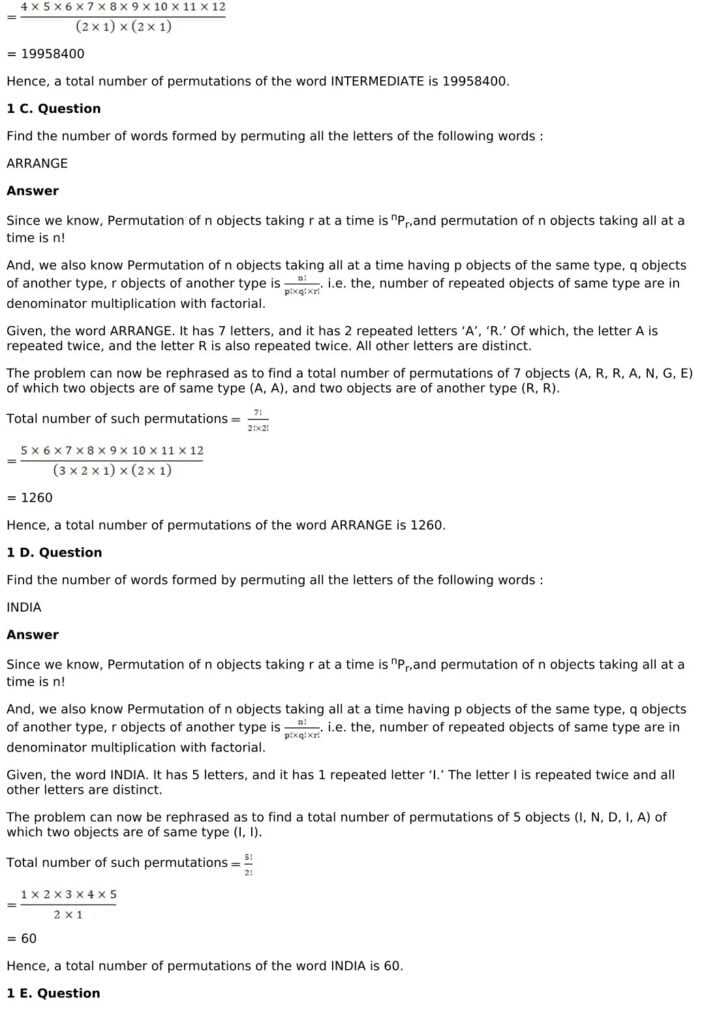 RD Sharma Solutions for Class 11 Maths Chapter 16 Permutations 77 RD Sharma Chapter 16 Exercise 16.5 - 02