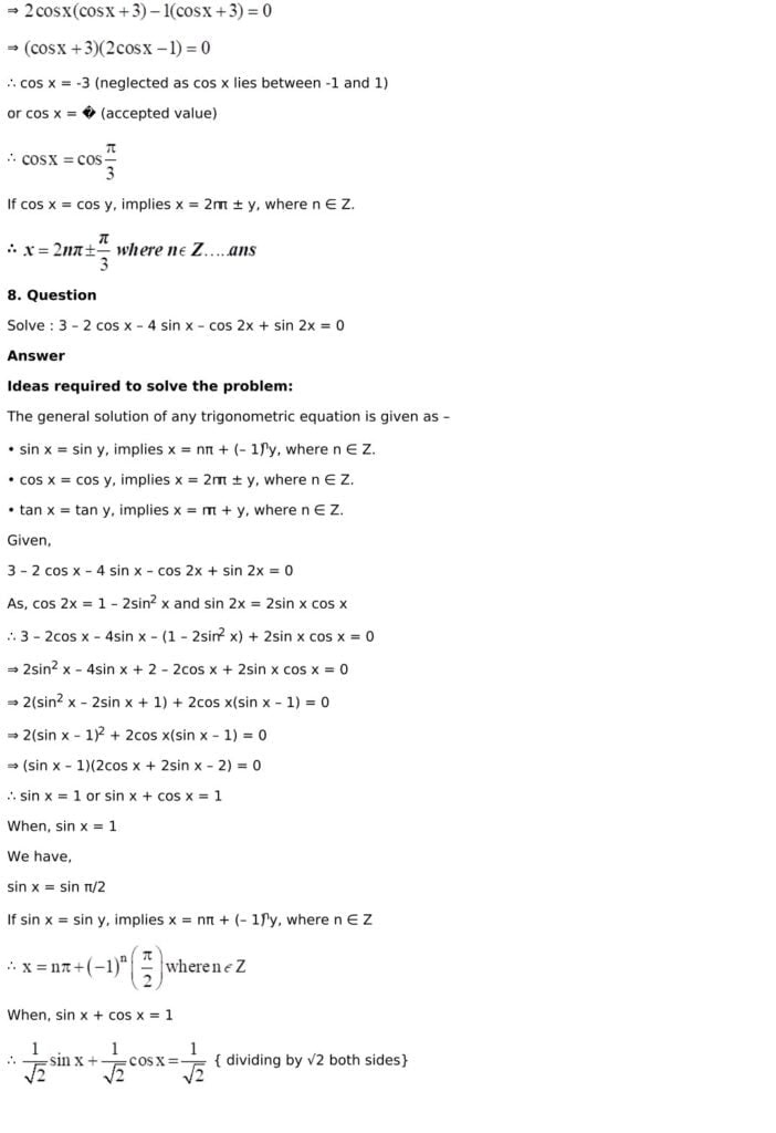 RD Sharma Solutions for Class 11 Maths Chapter 11 Trigonometric Equations 62 RD Sharma Class 11 Chapter 11 Exercise 11.1 - 62
