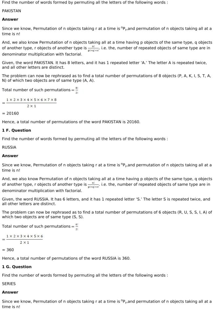 RD Sharma Solutions for Class 11 Maths Chapter 16 Permutations 78 RD Sharma Chapter 16 Exercise 16.5 - 03