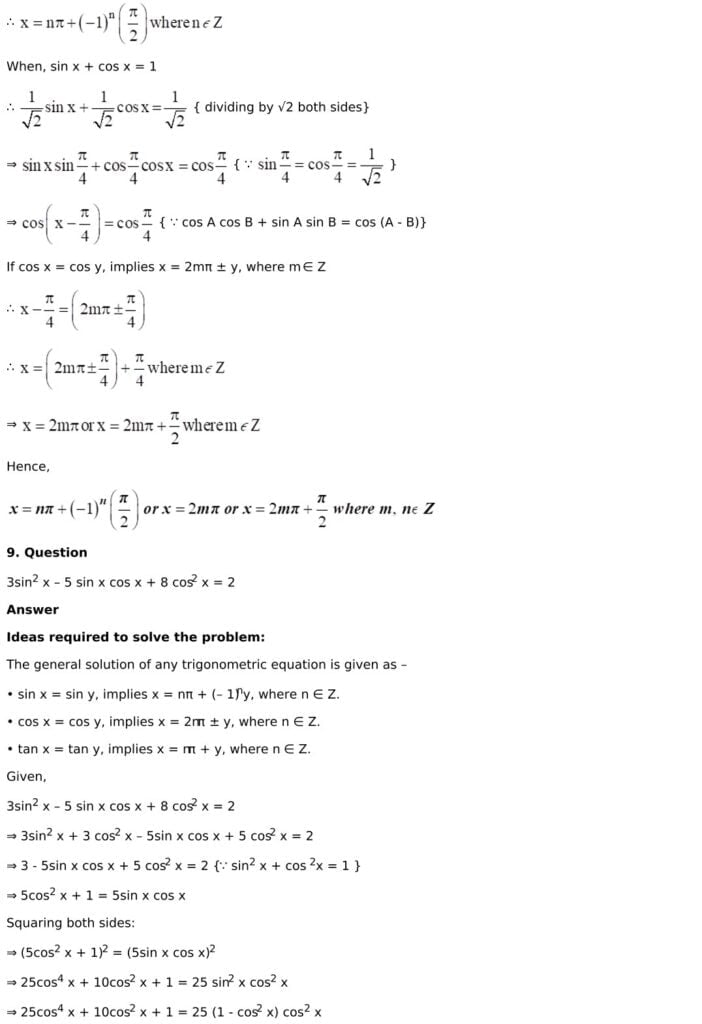 RD Sharma Solutions for Class 11 Maths Chapter 11 Trigonometric Equations 64 RD Sharma Class 11 Chapter 11 Exercise 11.1 - 64