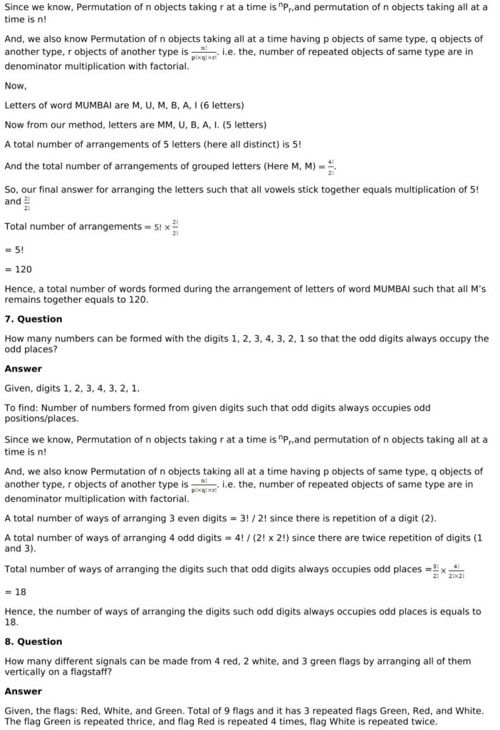 RD Sharma Solutions for Class 11 Maths Chapter 16 Permutations 83 RD Sharma Chapter 16 Exercise 16.5 - 08