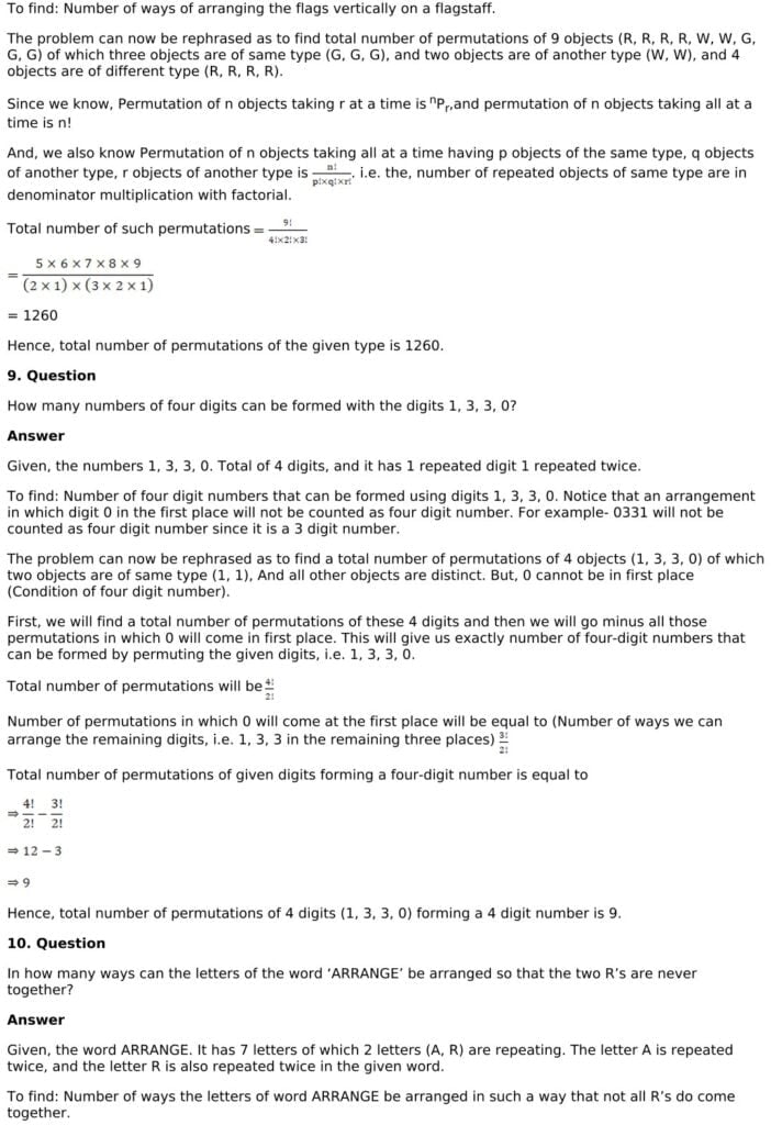 RD Sharma Solutions for Class 11 Maths Chapter 16 Permutations 84 RD Sharma Chapter 16 Exercise 16.5 - 09