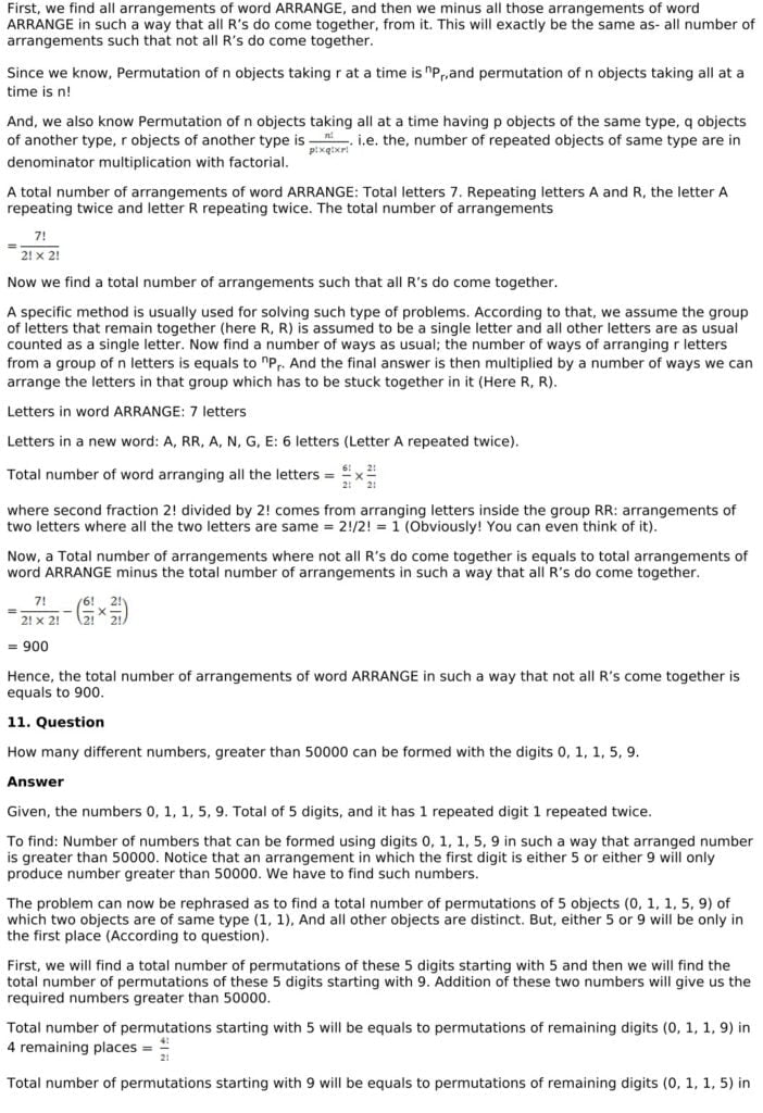 RD Sharma Solutions for Class 11 Maths Chapter 16 Permutations 85 RD Sharma Chapter 16 Exercise 16.5 - 10
