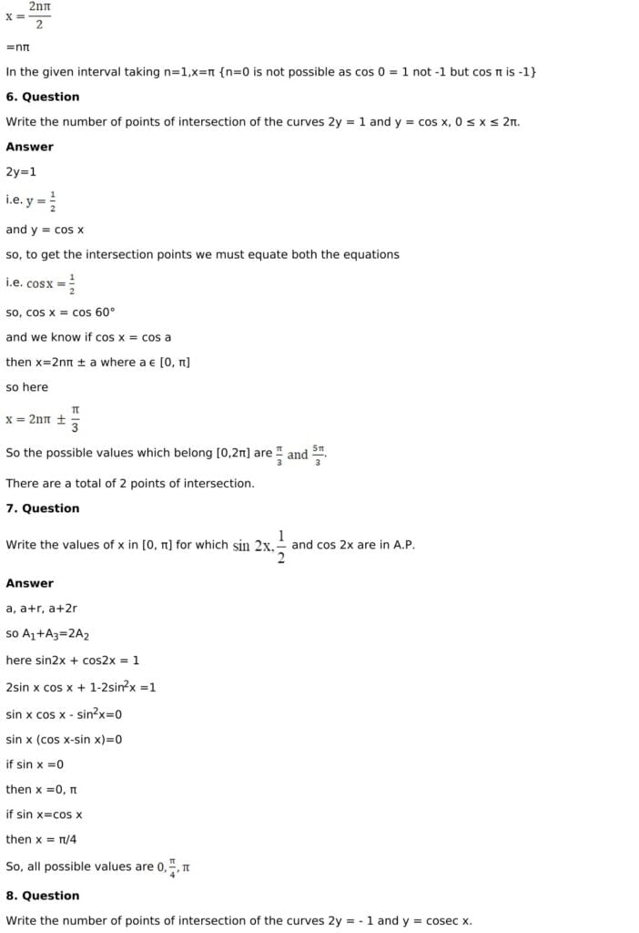 RD Sharma Solutions for Class 11 Maths Chapter 11 Trigonometric Equations 70 RD Sharma Class 11 Chapter 11 - Very Short Answer - 3