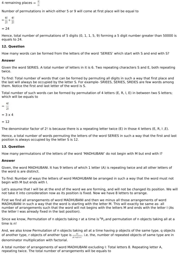 RD Sharma Solutions for Class 11 Maths Chapter 16 Permutations 86 RD Sharma Chapter 16 Exercise 16.5 - 11