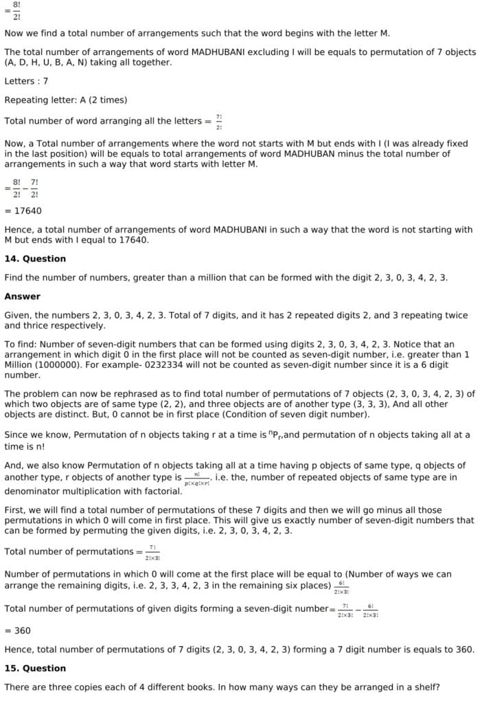 RD Sharma Solutions for Class 11 Maths Chapter 16 Permutations 87 RD Sharma Chapter 16 Exercise 16.5 - 12
