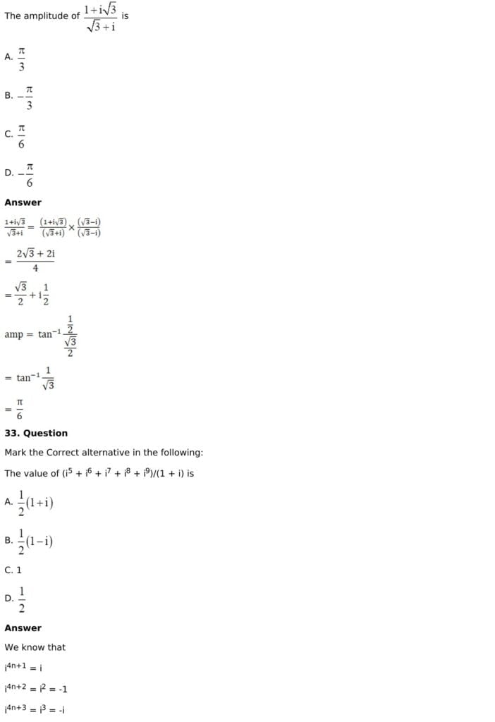 RD Sharma Solutions for Class 11 Maths Chapter 13 Complex Numbers 91 RD Sharma Chapter 13 MCQ - 18