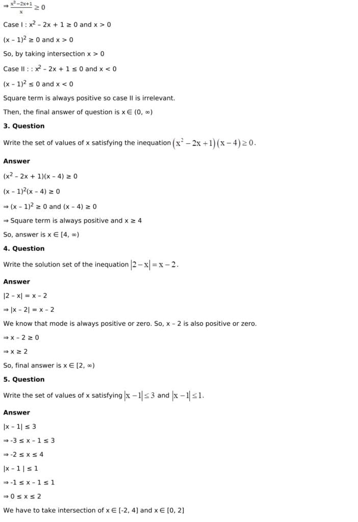 RD Sharma Solutions for Class 11 Maths Chapter 15 Linear Inequations 94 RD Sharma Chapter 15 Very Short Answer - 02