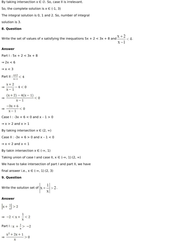 RD Sharma Solutions for Class 11 Maths Chapter 15 Linear Inequations 96 RD Sharma Chapter 15 Very Short Answer - 04
