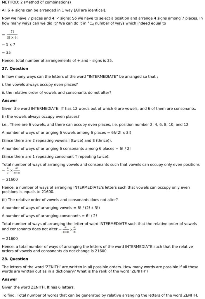 RD Sharma Solutions for Class 11 Maths Chapter 16 Permutations 93 RD Sharma Chapter 16 Exercise 16.5 - 18