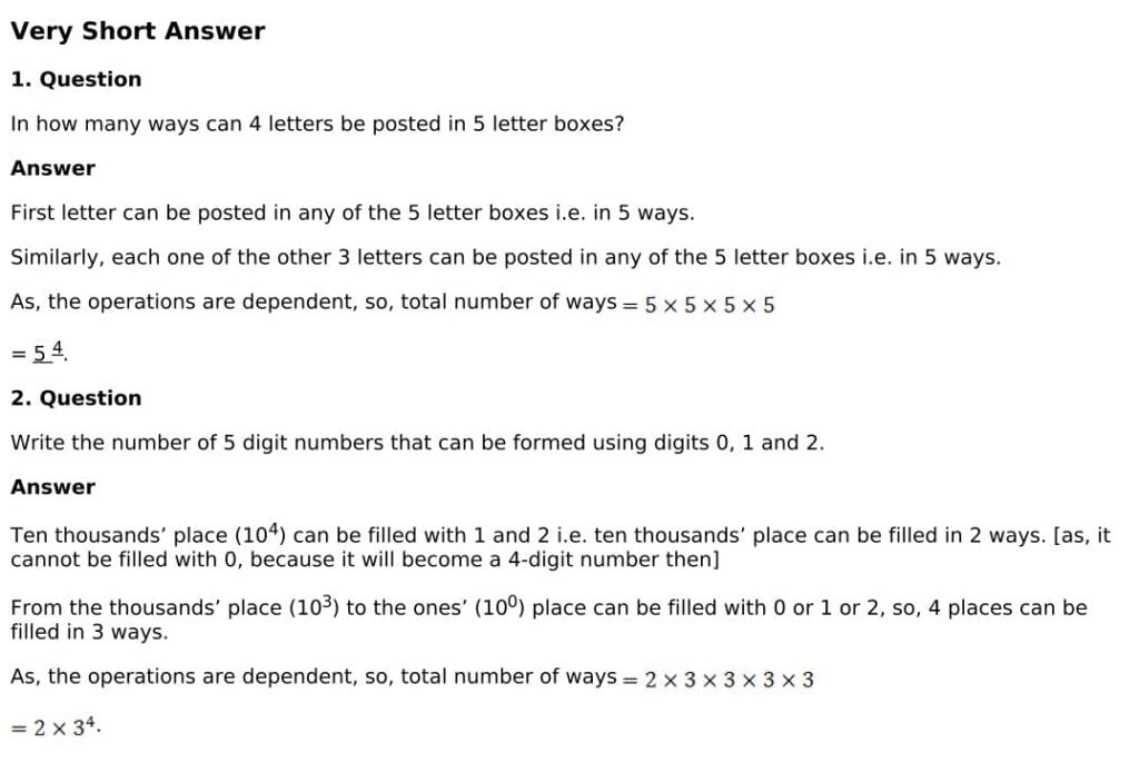 RD Sharma Solutions for Class 11 Maths Chapter 16 Permutations 95 RD Sharma Chapter 16 - Very Short Answer - 01