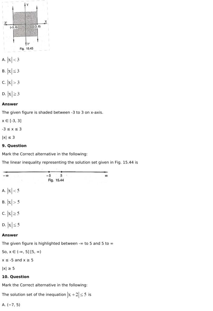 RD Sharma Solutions for Class 11 Maths Chapter 15 Linear Inequations 101 RD Sharma Chapter 15 MCQ - 04