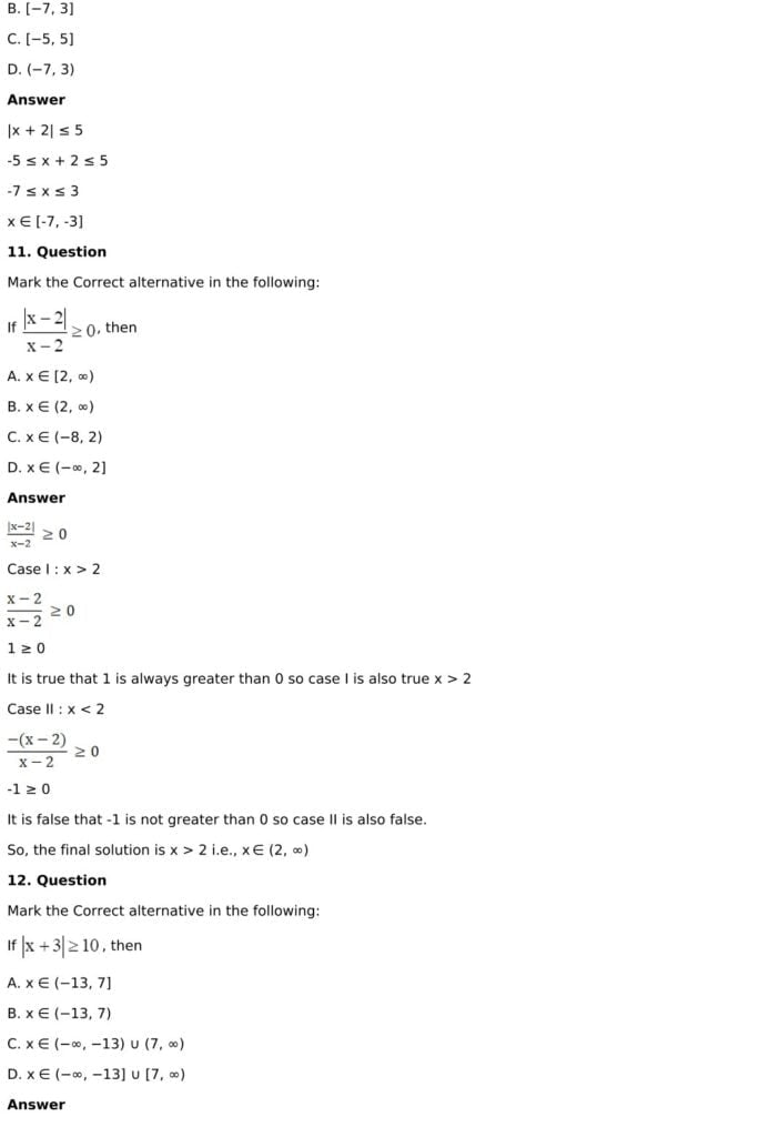 RD Sharma Solutions for Class 11 Maths Chapter 15 Linear Inequations 102 RD Sharma Chapter 15 MCQ - 05