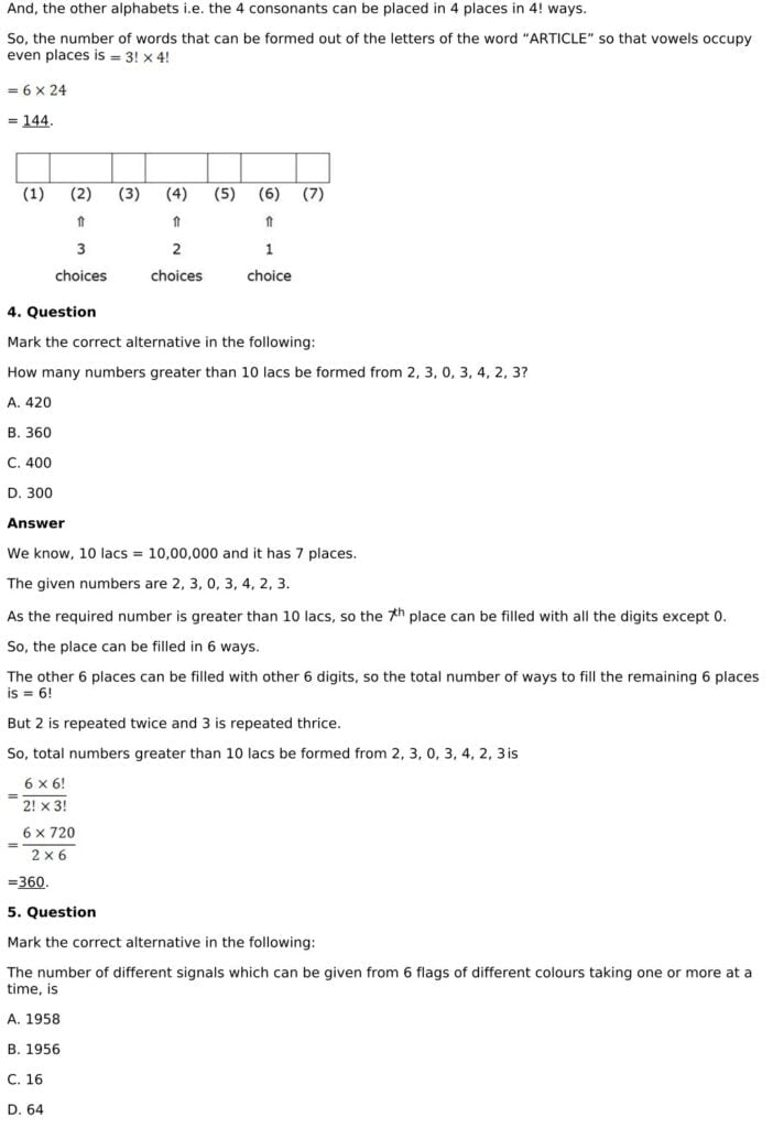 RD Sharma Solutions for Class 11 Maths Chapter 16 Permutations 102 RD Sharma Chapter 16 - MCQ - 03